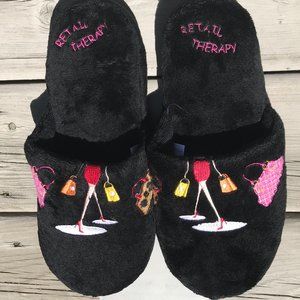 2/$18 NWT PAIR OF BLACK SOFT COMFY SLIPPERS